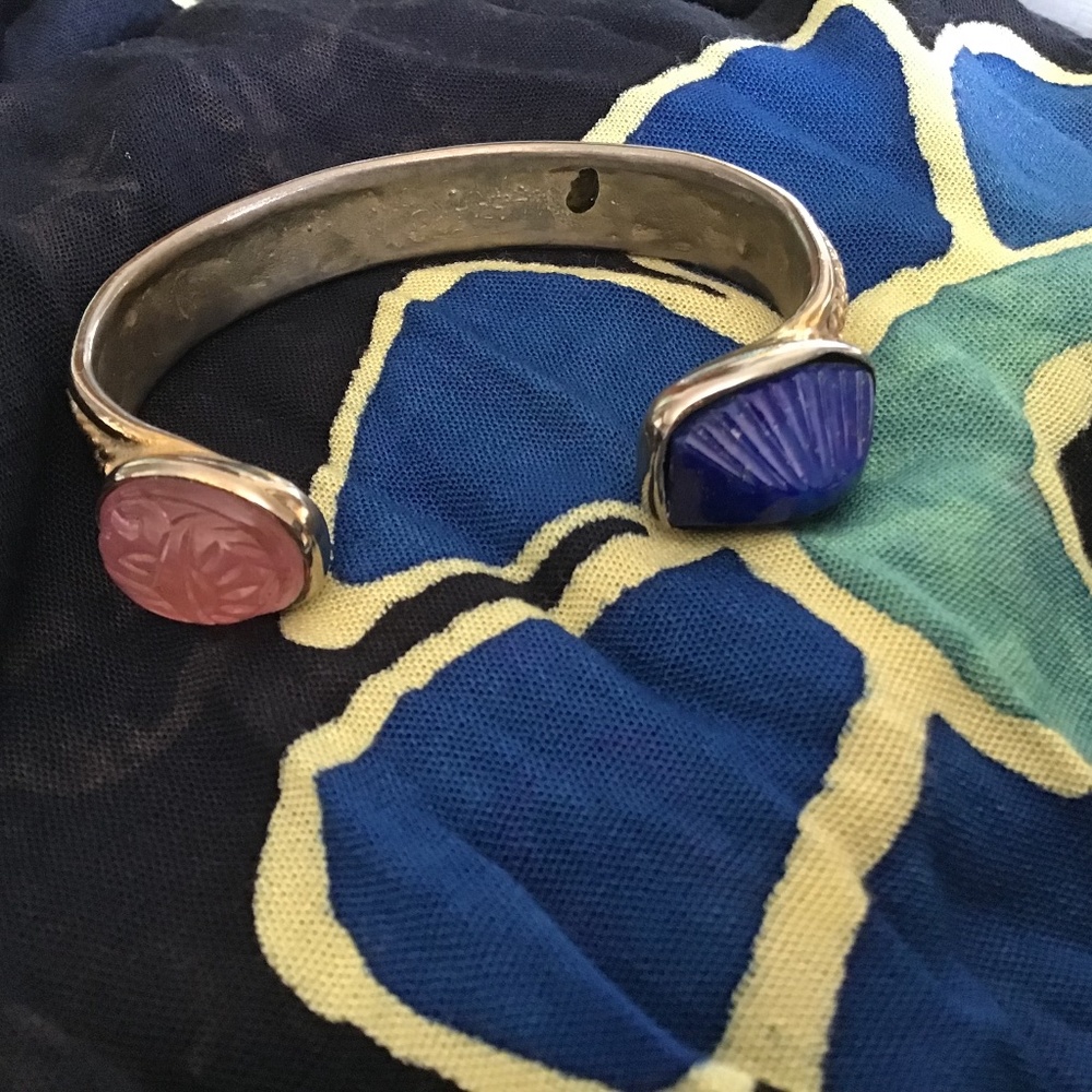 Fun bracelet pink and royal blue stones
